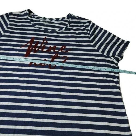 Lane Bryant Size 22/24 Wine Not Graphic blue Striped T-Shirt Short Sleeve Womens - Picture 3 of 7